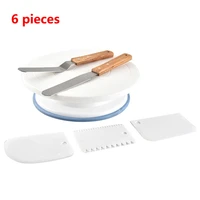 10 inch plastic cake decorating table stand turntable rotating spatula dough knife decorating cream cake rotary table