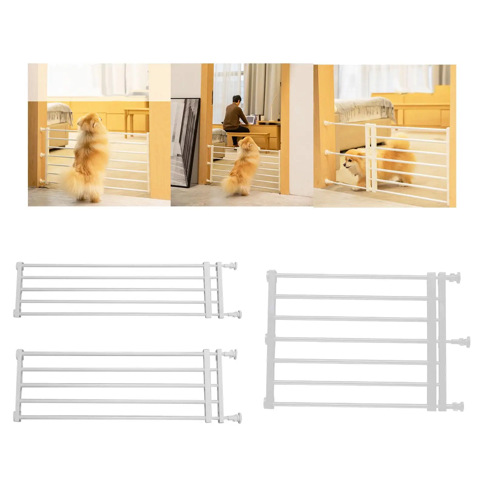 Portão Retrátil Portátil para Cães de Estimação Proteção Ajustável Cerca Barreira para Bebês Portão de Escada para Pátio Gramado Jardim Escadas Entrada