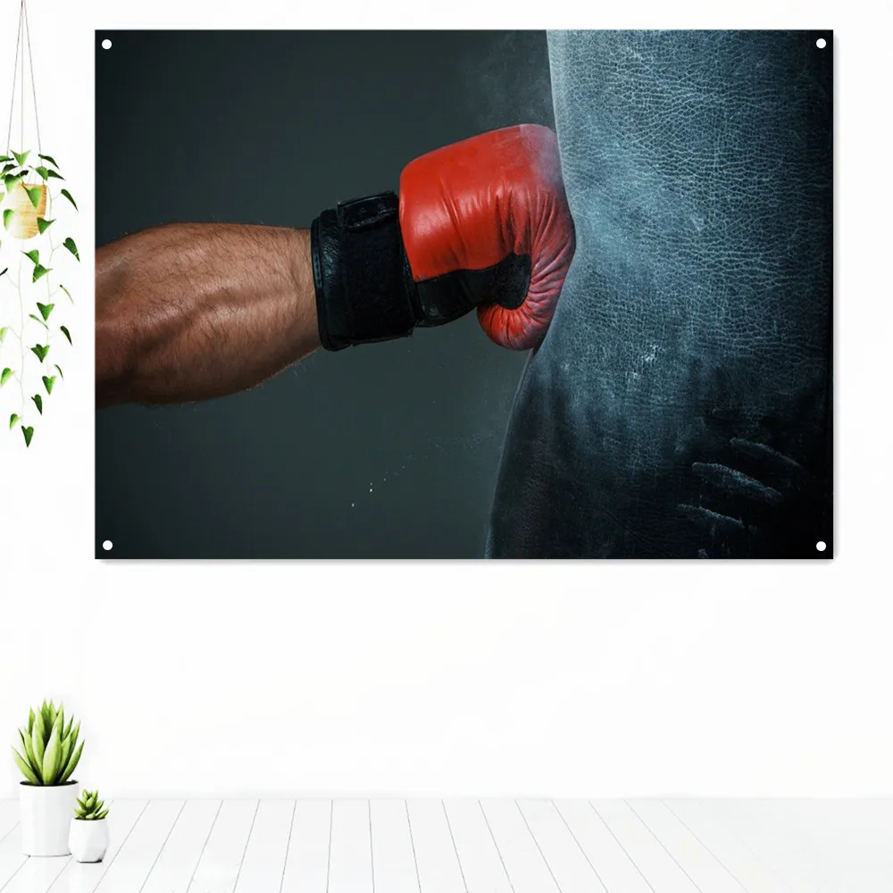

Boxing Training Kickboxing Tapestry Workout Inspirational Poster Wall Art Vintage Decorative Banner Banner Flag Gym Wall Decor