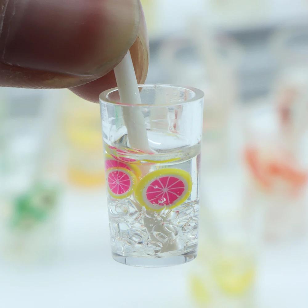20 шт./пакет кукольный домик мини ледяной фрукты чай соломенная чашка имитация еды