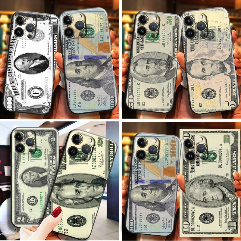 

Luxury Cash US Dollar Phone Case For Apple iPhone 13 12 11 Pro Max 13 12 Mini X XR XS Max 5 5s 6 6S 7 8 Plus SE2020 Soft TPU