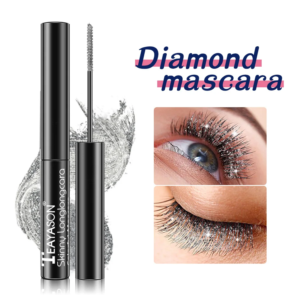 Fashion Sexy Diamond Glitter Mascara Quick Dry Water Drop Makeup Long Lasting Waterproof Curling Thick Shiny Eyelash Mascara