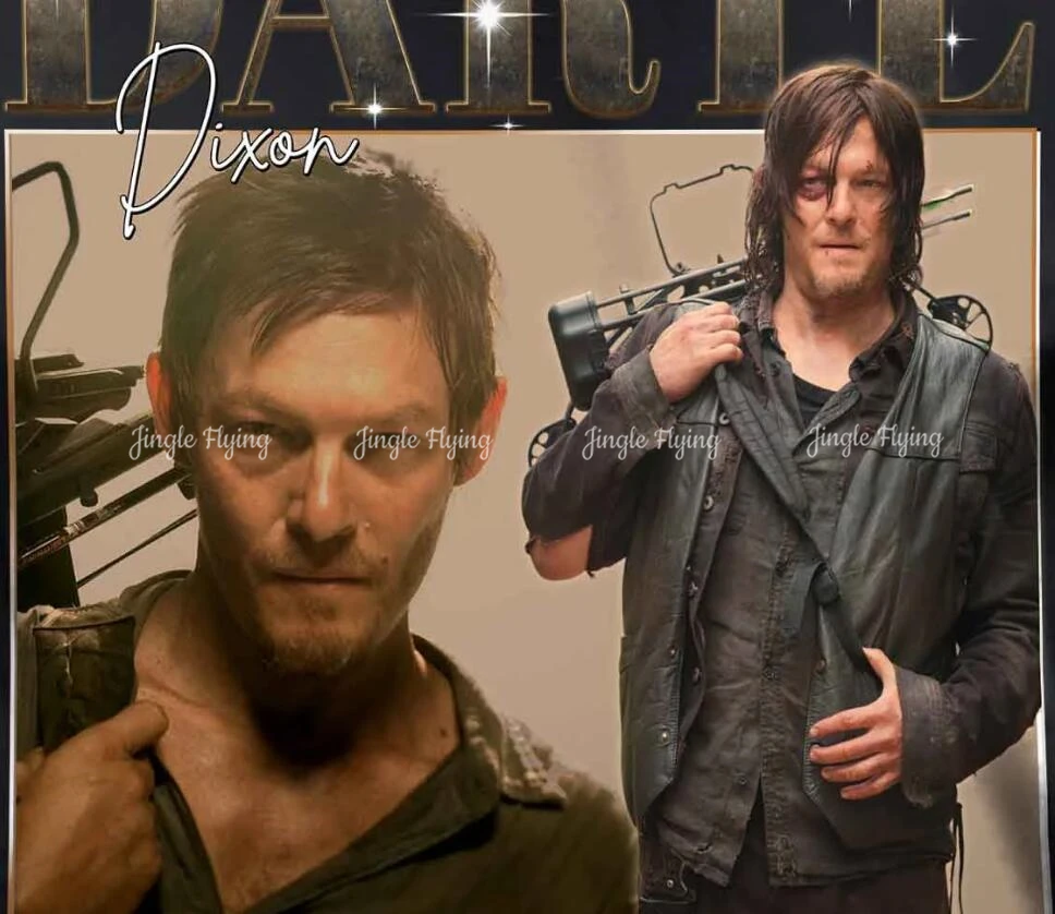 Толстовка унисекс в винтажном стиле с героями фильмов Дэрил Диксон рок