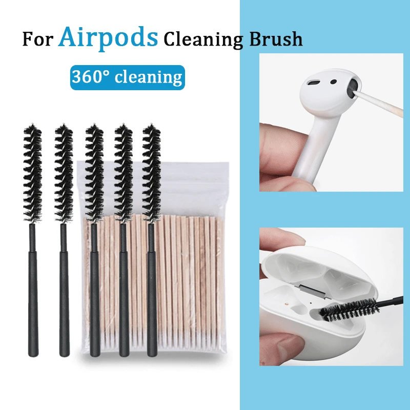 

100pcs Cleaning Brush for Xiaomi Redmi Airdots Headphones Universal Cleaning Tool Brush Clean Dusting Brush Cotton Swabs