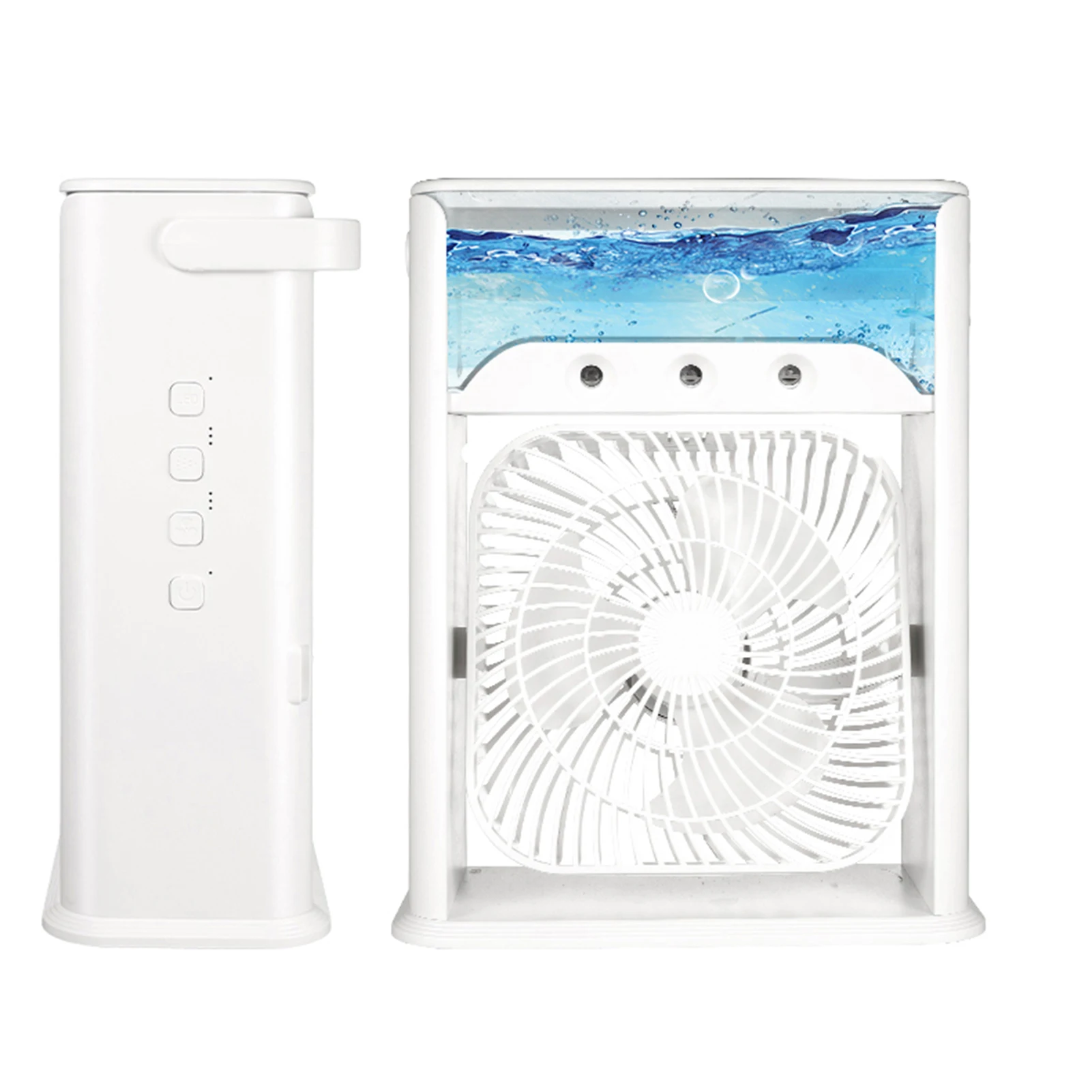 

Table Cooling Fan Mini Humidifier Basics 3-Speed Oscillating Portable Air Fan Humidifier Purifier USB Power With LED Lights 7