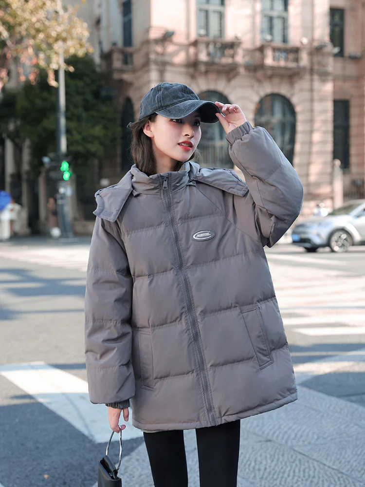 2022 New Winter Women Short Parkas Jackets Casual Thick Warm Hooded Pattern Coat Female Winter Outwear loose Jacket parkas