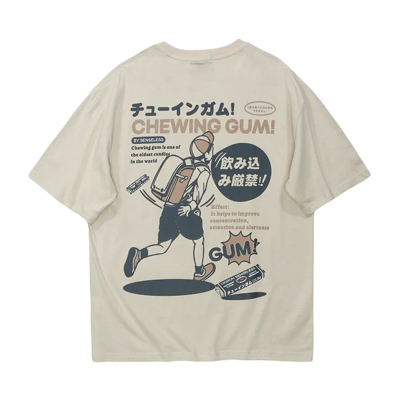 

Oversized T Shirt Men Harajuku Fashion 100% Cotton Retro Men's T-shirts Cartoon Lovers Streetwear Anime Kanye Graphic T-shirt