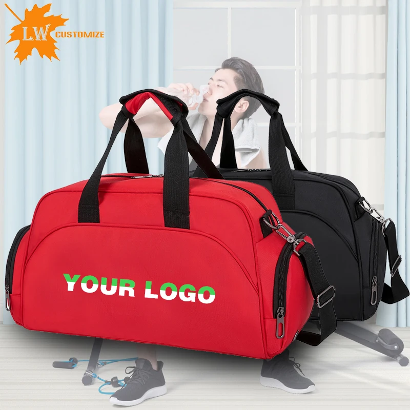 

Customize Men Sport Gym Bag For Training Women Yoga Bag Travel Duffle Bag Sports Swim Big Nylon Weekend Bags Printed Logo