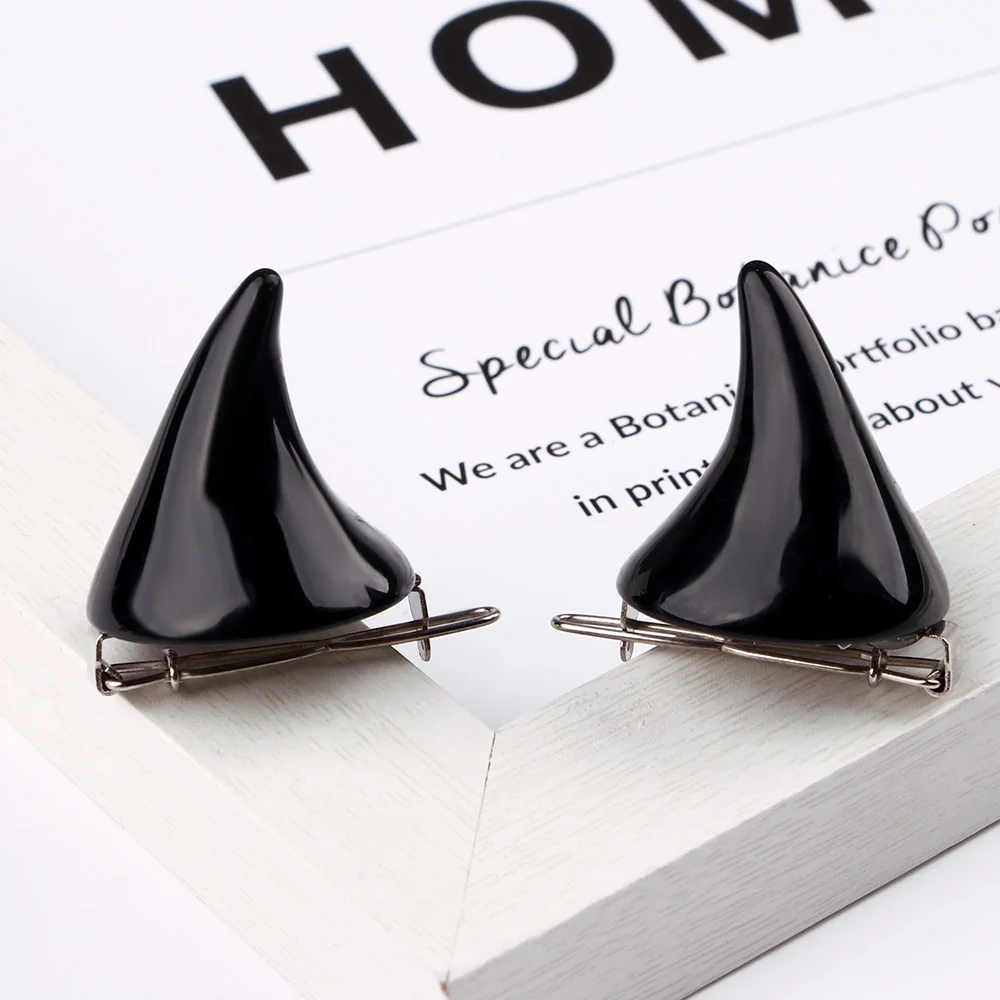 

1 Pair Small Demon Ox Horn Hairpins Gothic Party Cosplay Costume Pin Hairpins Costume Horn Halloween Hair Accessories Clip