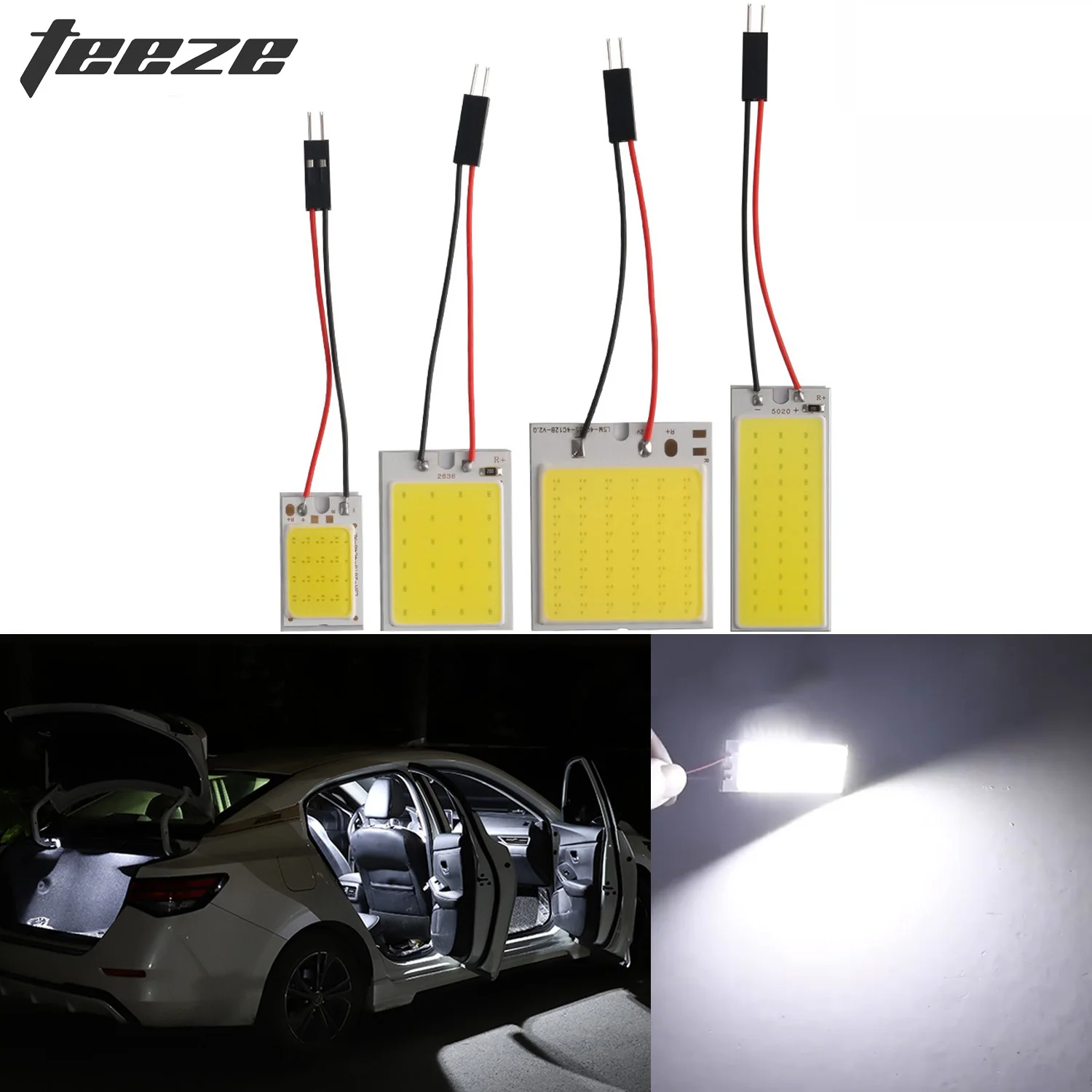

White T10 W5w Cob 24SMD 36SMD 48SMD BA9S Car Led Clearance License Plate Lamp Auto Interior Reading Bulb Trunk Festoon Light 12V
