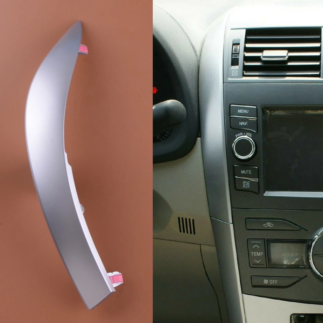 

Передняя левая верхняя сторона Центральная крышка приборной панели отделка навигационная Панель рамка литье подходит для Toyota Corolla Altis 2009-2013...