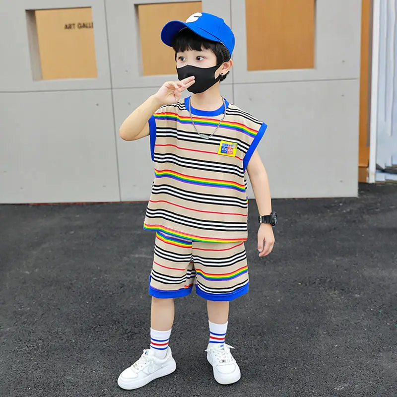 

Спортивный костюм для мальчиков, футболка и штаны, повседневный комплект одежды для подростков 4, 6, 8, 9, 10, 12 лет, летняя одежда