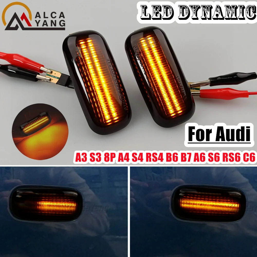 Динамический светодиодный поворотник фонарь с боковым маркером для Audi A3 S3 8P A4 S4 RS4