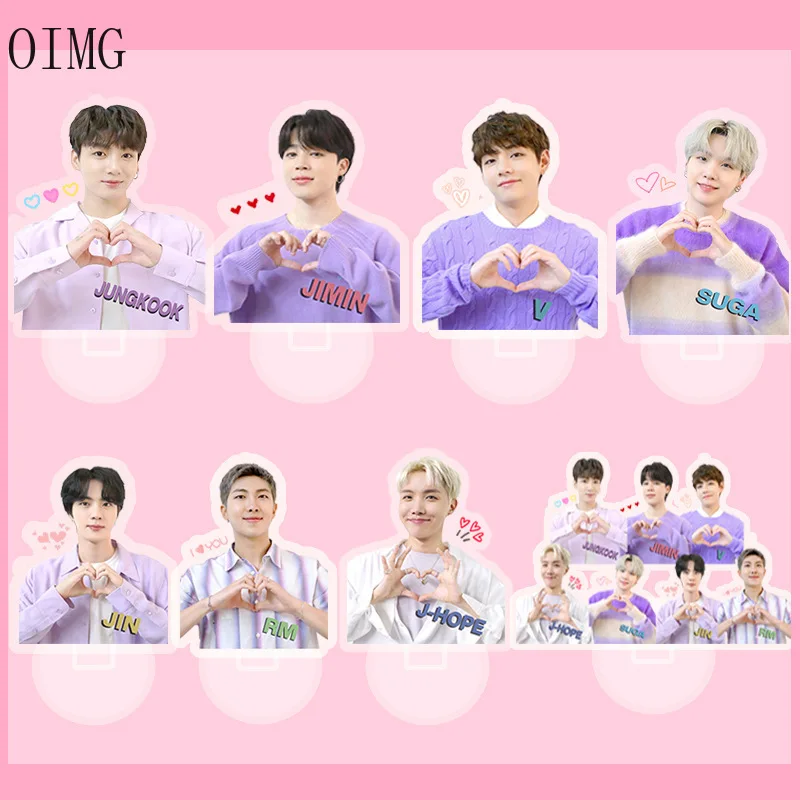 

Cute Bangtan Boys Standing Figure Kpop Accessories New Album PTD Acrylic Transparent Figure Model Fans Collection Desk Decor