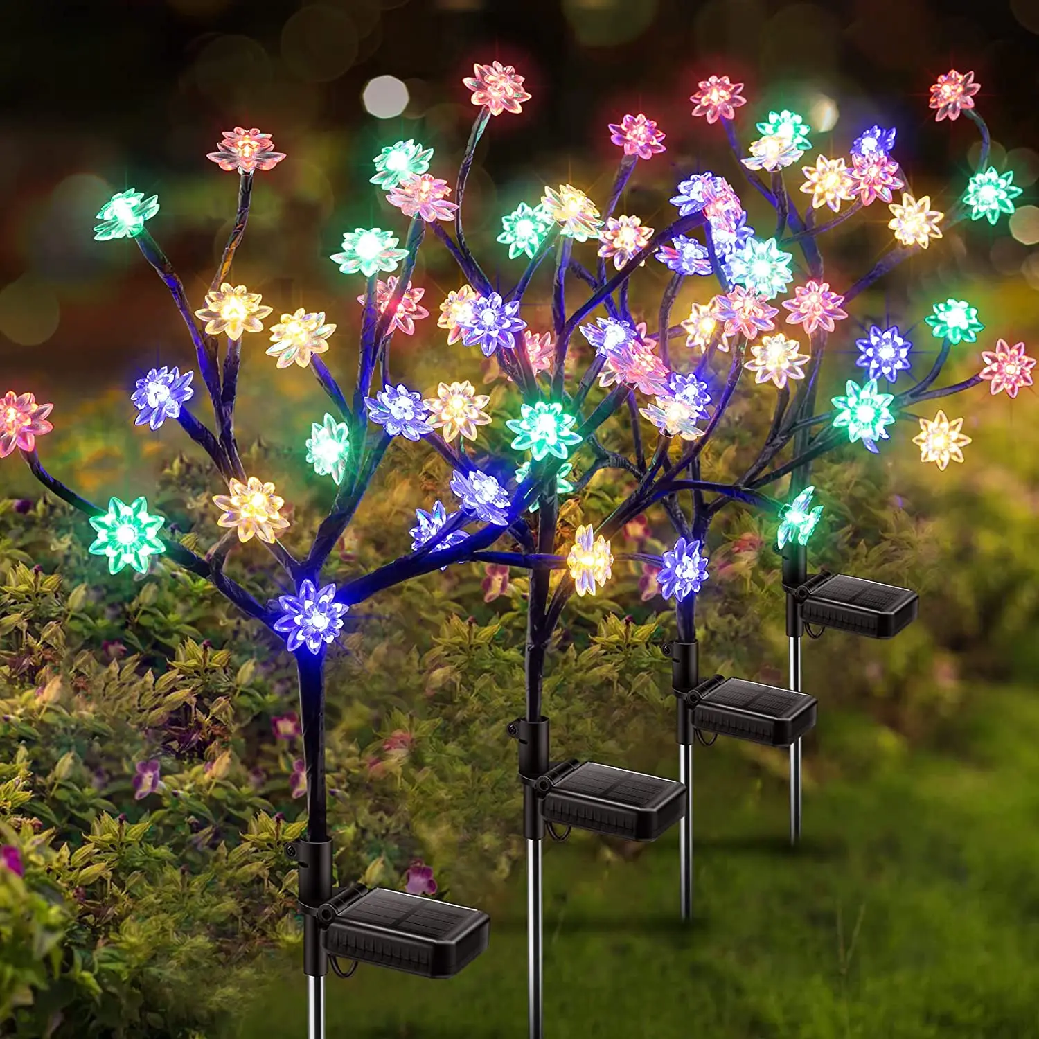 Solar Lamp Solar Garlands Light Peach Flower Solar Lamp Power LED String Fairy Lights Garden Christmas Decor for Outdoor