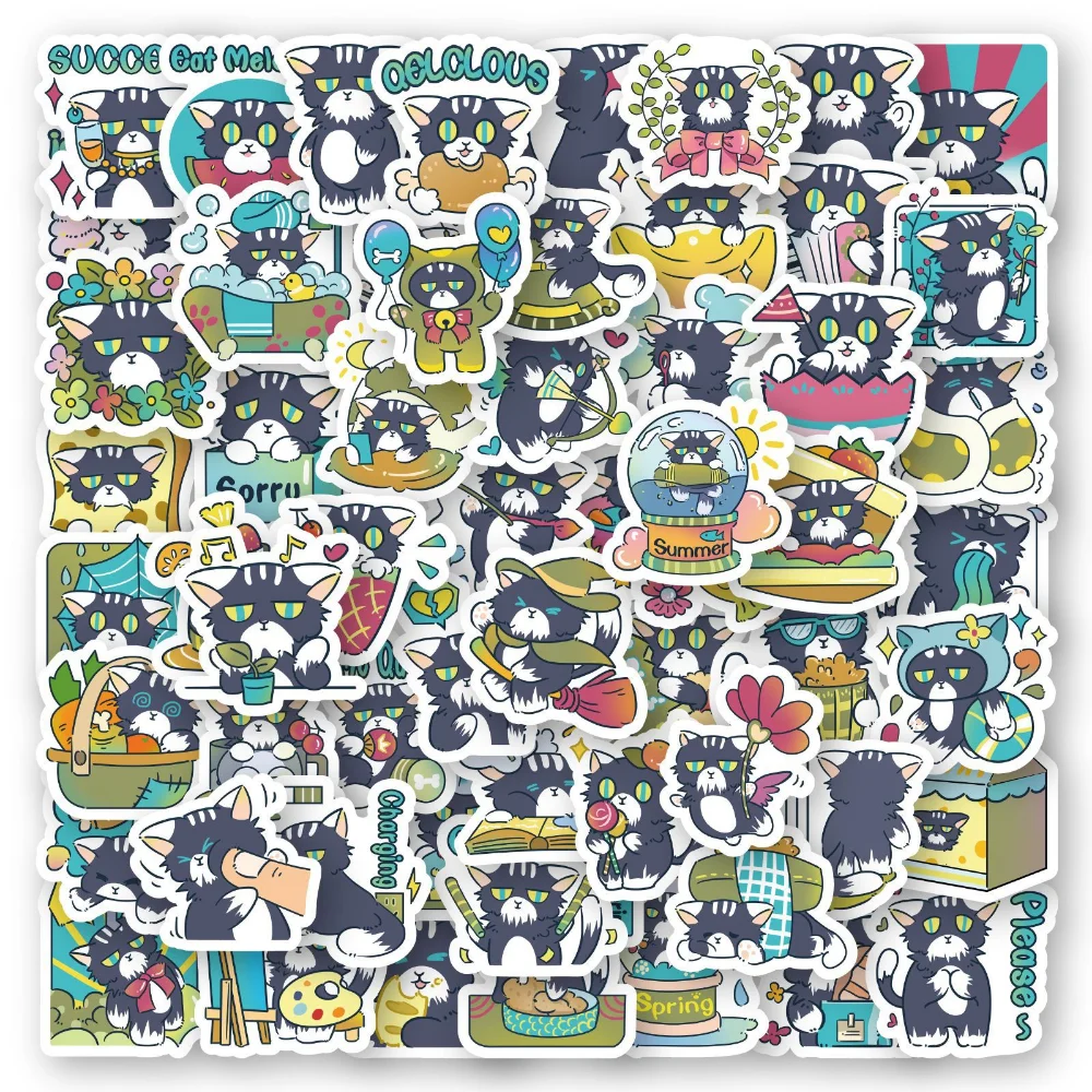 

10/50Pcs Cartoon Cute Funny Cat Animal Creative Graffiti Sticker Bike Skateboard Car Helmet Notebook Computer Wholesale