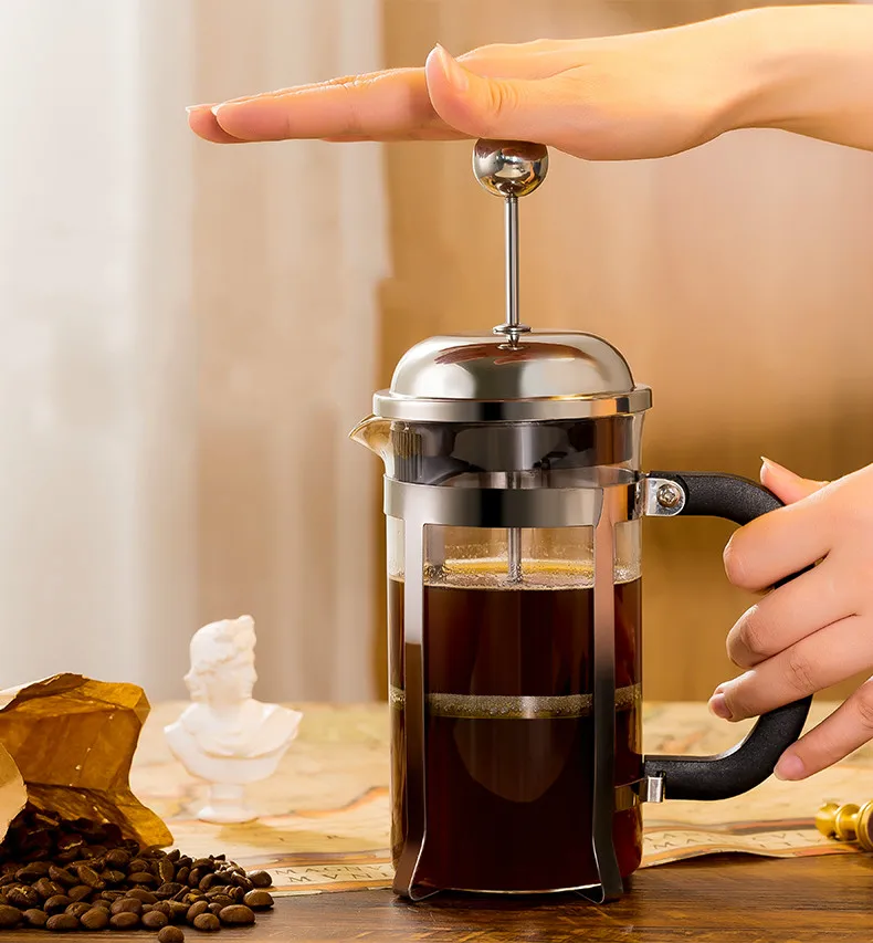 

French pressure pot coffee hand brewing pot set home brewing coffee filter appliance milk frother tea maker coffee filter cup