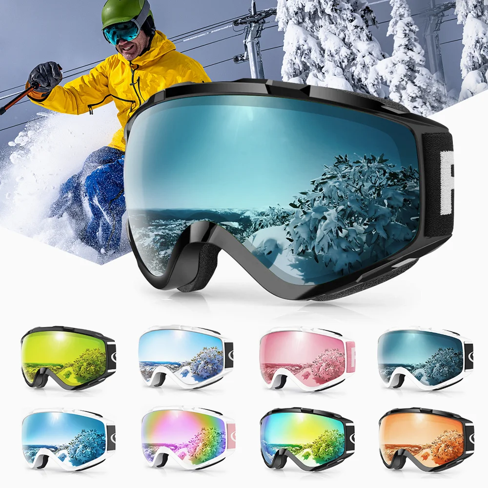 Findway – lunettes de Ski pour jeunes  Protection UV  Anti-brouillard  neige  Design OTG  sur-casque