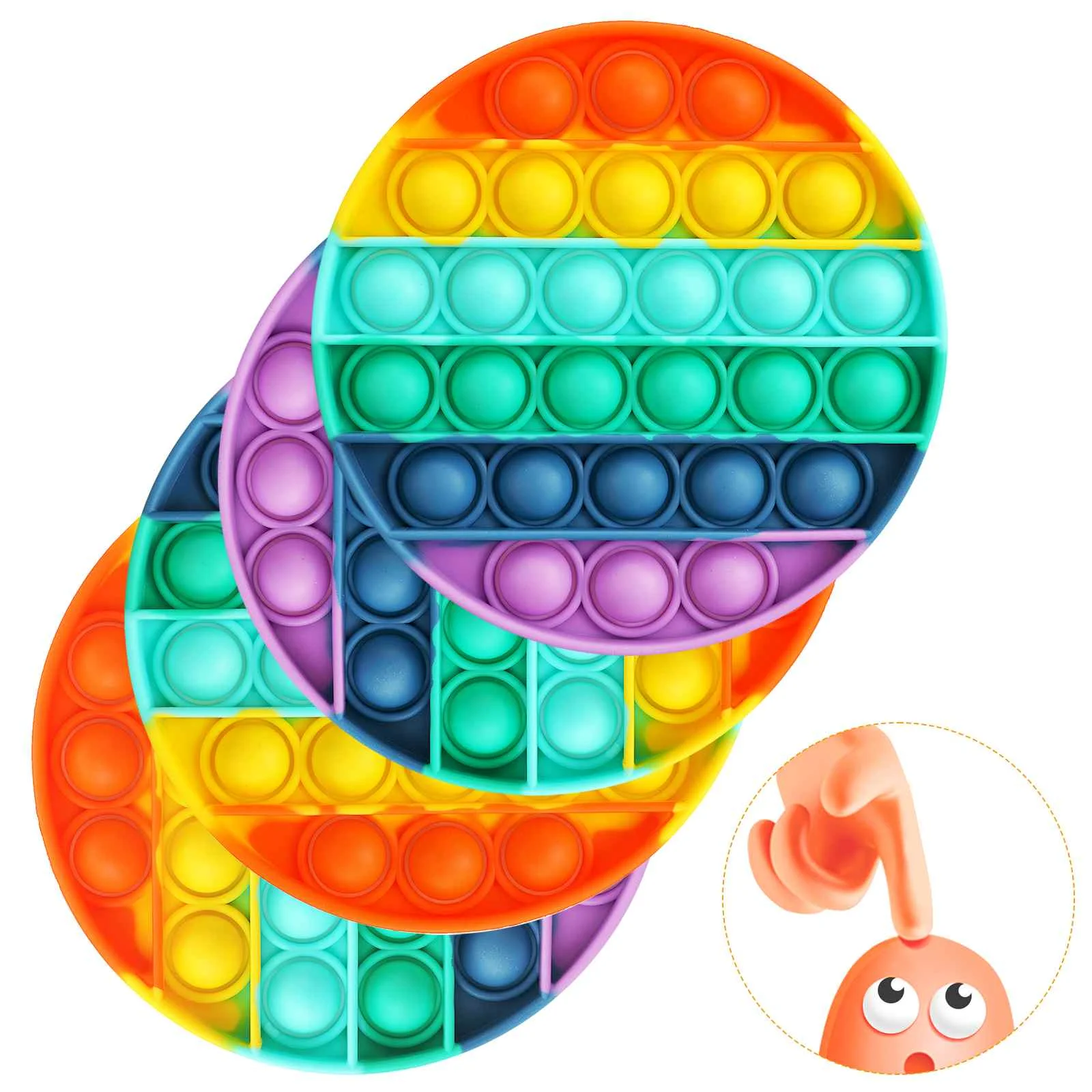 

4Pcs Push Pop Its Bubble Sensory Fidget Toys Bubbles Stress Reliever Silicone Pressure Relieving Toy For Kids Autism Adult