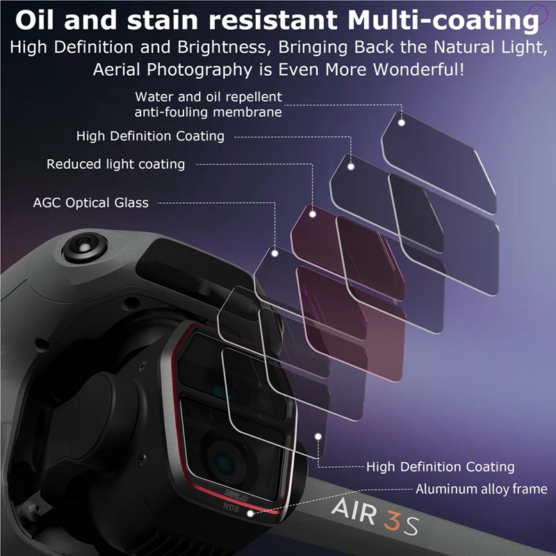 Для DJI AIR 3S фильтры для объектива дрона УФ-защита CPL Поляризатор ND8 16 32 64 256 Фильтры