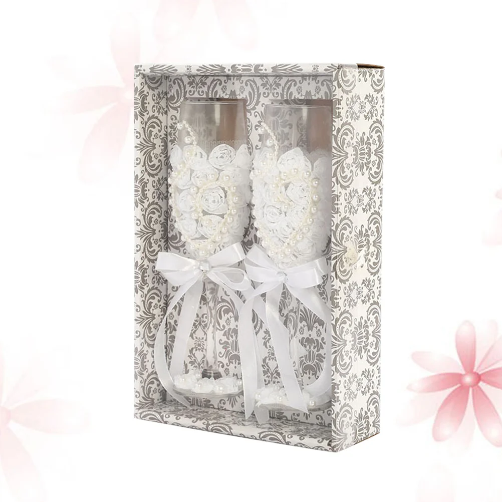 

1 Pair of Cups Bride and Groom Champagne Flutes Engagement Gifts