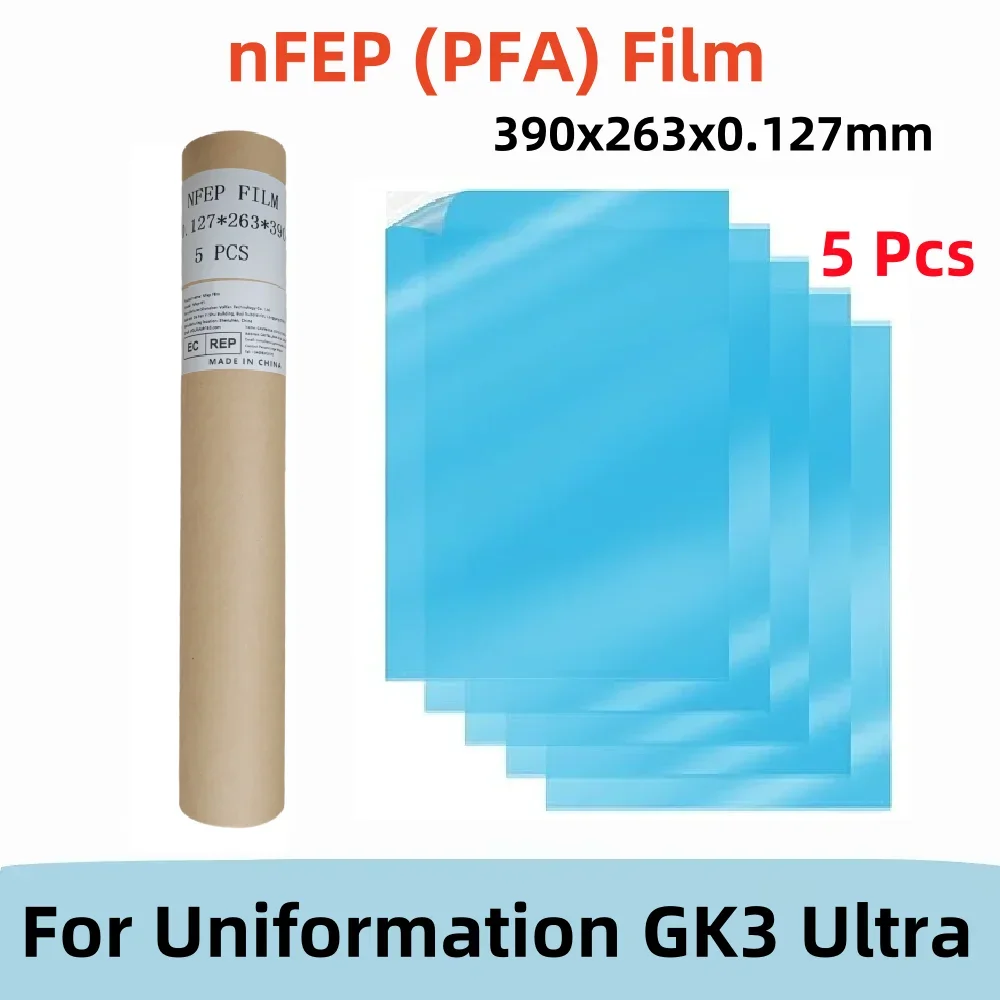 Фото 5 шт. nFEP пленки 13 дюймов 390x263x0.127 мм PFA пленка для Uniformation GK3 Ultra ANYCUBIC M7 Max M3 Max Запчасти для 3D-принтеров №1