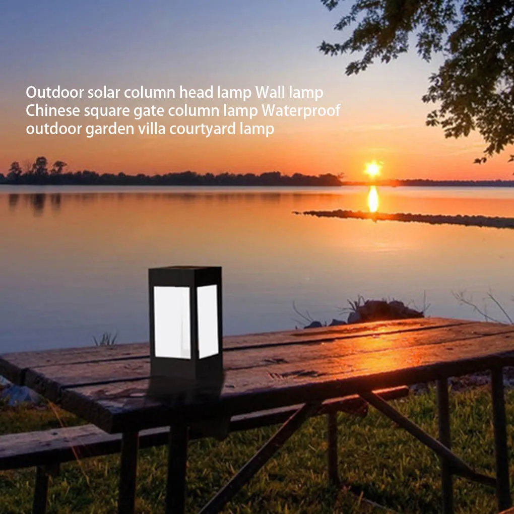 

Pillar Light Solar Backyard Lamp Waterproof Security Lighting Rectangular