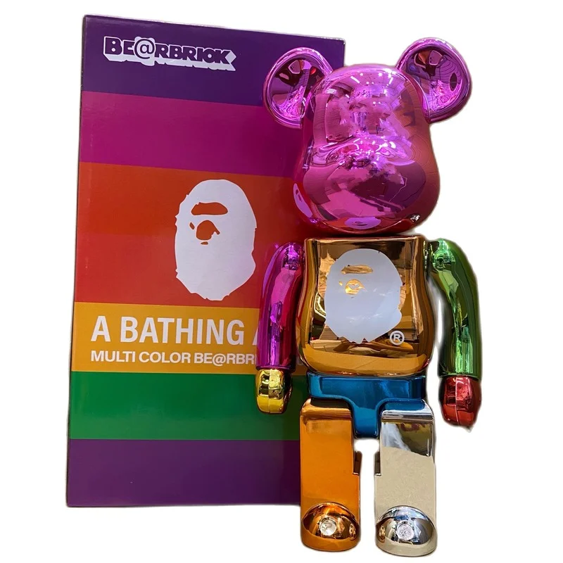 

Abape colorful orangutan joint name Bearbrick building block bear violent bear ape human head electroplating joints 400%