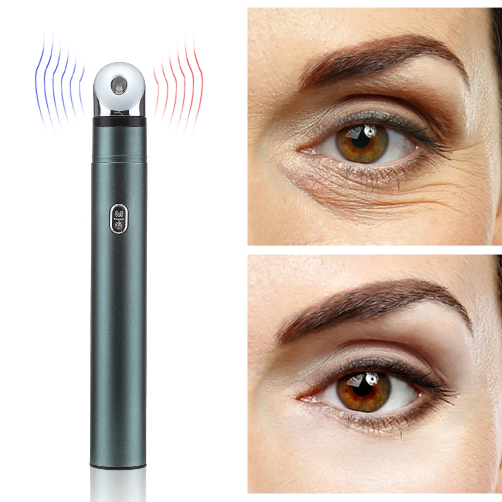 

Eye Beauty Devices EMS RF Hot Ice Compress Anti Wrinkle Face Skin Rejuvenation Vibration Massage Anti Aging Eye Care Device Gift