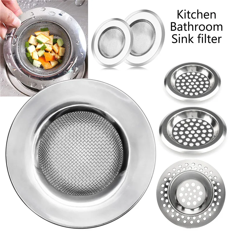 

Kitchen Water Sink Filter Sink Mesh Strainer Kitchen Tool Stainless Steel Bathroom Floor Drain Cover Shower Hair Catche Stopper