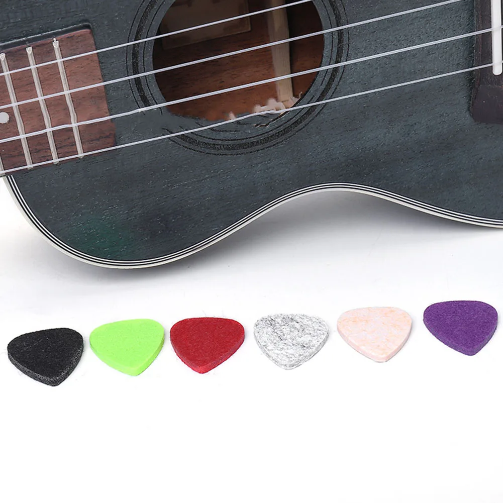 

5pcs Ukulele Felt Picks Hot Sale Professional Colorful Soft Felt Plectrum Mediator Ukulele Accessories 3mm Thick For Concert