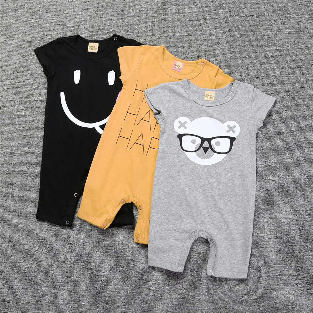 

Summer Children Clothes Baby Boy Boys Girls Cartoon Print Romper Toddler Infant Short Sleeve Jumpsuit