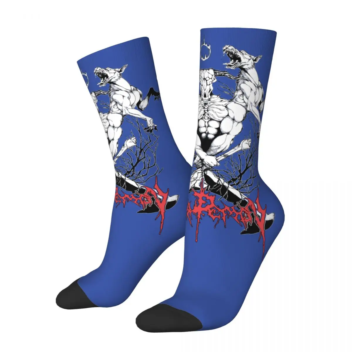 

Hip Hop Retro Capra Demon Classic Crazy Men's compression Socks Unisex Heavy Black Metal Harajuku Pattern Printed Crew Sock