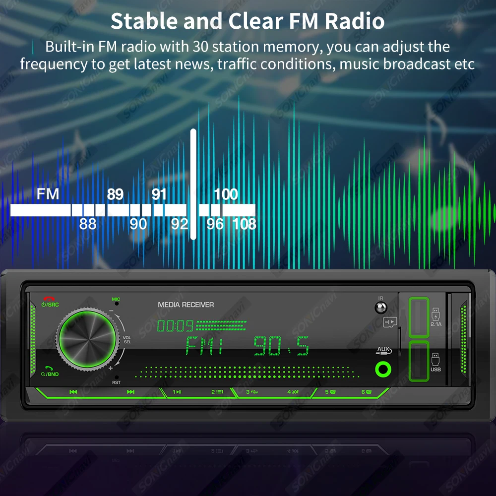 Универсальный автомобильный mp3-плеер аудио мультимедийный FM-радио Bluetooth EQ тюнер