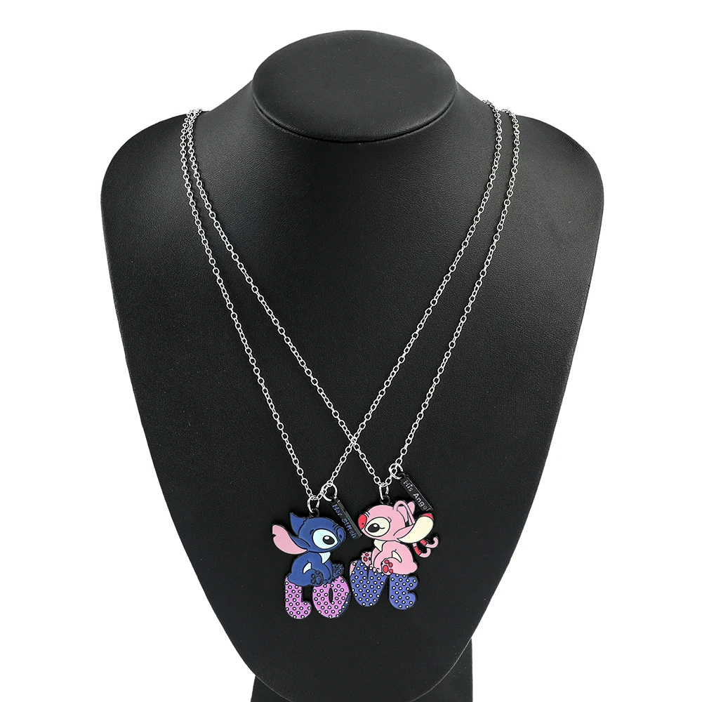 Bff Necklace Disney Lilo and Stitch Best Friend Necklace for 2 Friends Heart Pendant Accessories Kids Jewellery for Girls images - 6