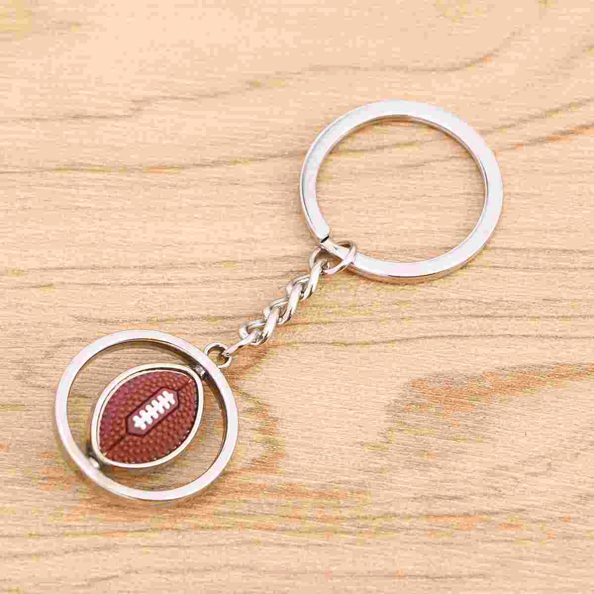 

Creative Casual Rotation Football Metal Keychains Alloy Keyring Fashion Trinket Novelty Charm Car Key Holder(G-351 Rugby)