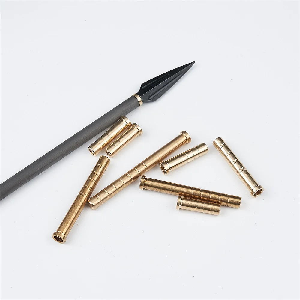 6pcs Archery Insert Copper Brass Base Connector 37/50/100/150/200 Grain for Diameter 6.2mm Arrow Shaft Hunting Shooting Accessor - купить по