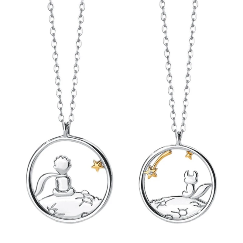 

Retro Little Pendants Necklace Silver Alloy Wire Beautifully Jewelry Gifts Hip-hop Punk Style Jewelry for Women Girl