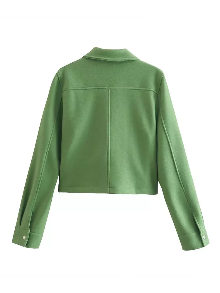 

Женская твидовая куртка на пуговицах, укороченная куртка с металлическими пуговицами, пальто в стиле ретро с длинным рукавом и карманами с ...