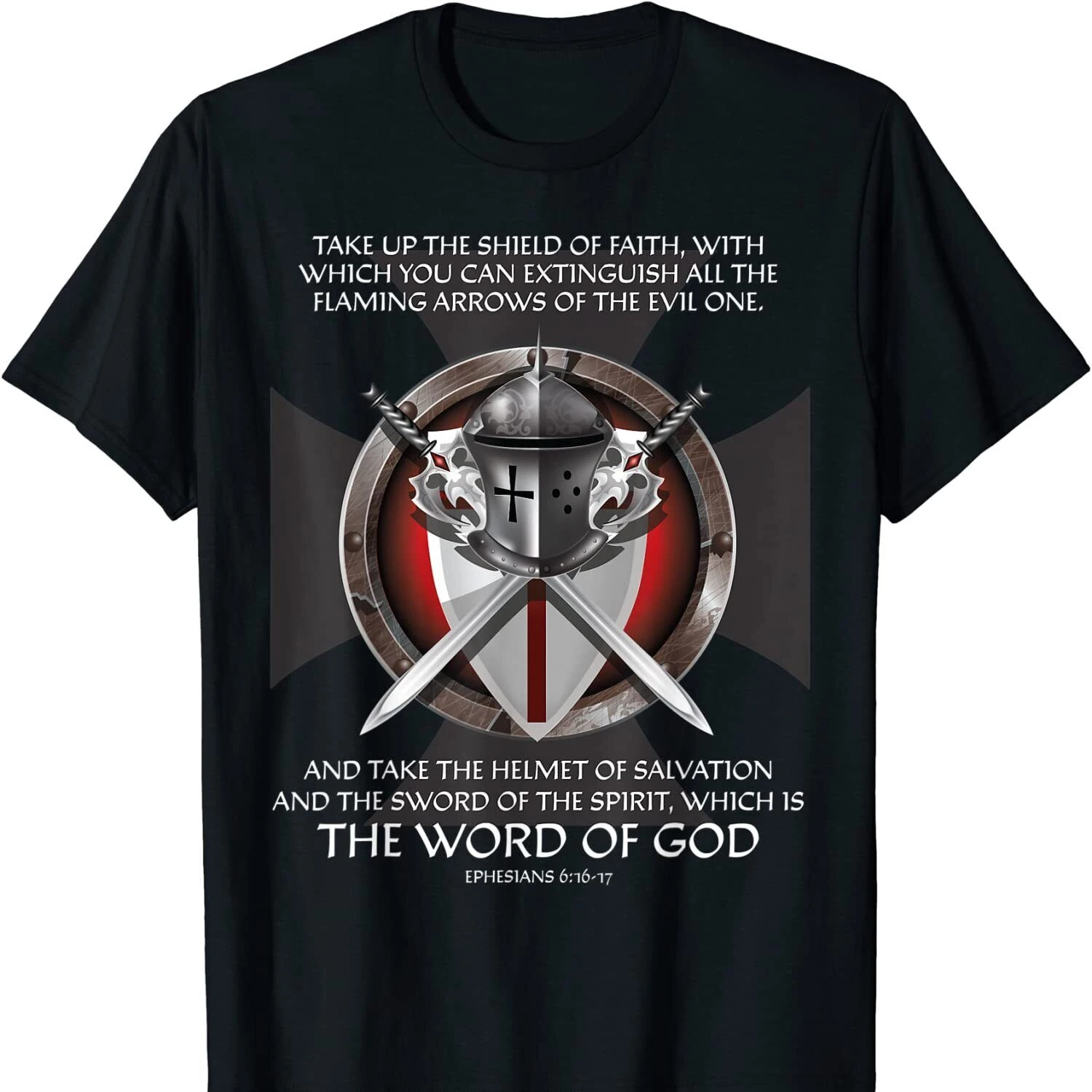 

Armor of God Christian Bible Verse T Shirt New 100% Cotton Short Sleeve O-Neck T-shirt Casual Mens Top