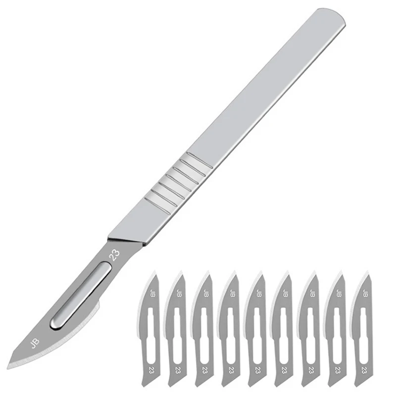 

10Pcs Carbon Steel Blades Surgical Scalpel Handle 11# 23# For Animal Castration Animal Surgical Knife Cutting Tools Durable