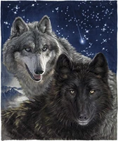 super soft plush fleece throw blanket star wolves