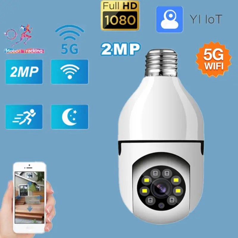 

Женская/2,4G Wifi E27 лампочка камера видеонаблюдения ночное видение полноцветная Автоматическая цифровая камера слежения за человеком с зумом ...