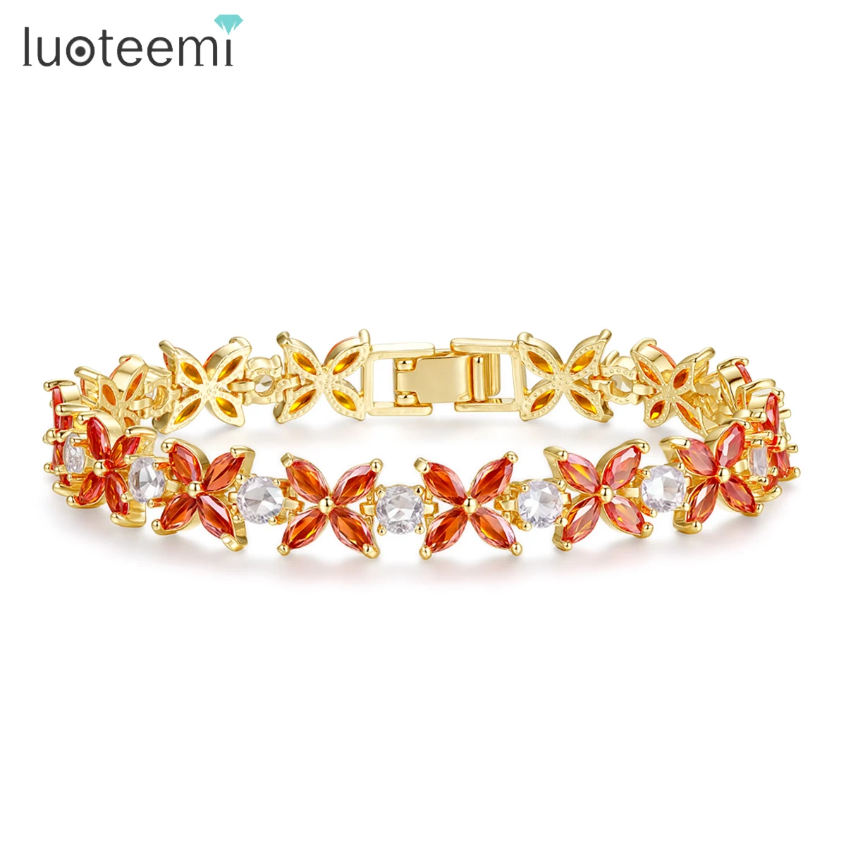 LUOTEEMI стильные браслеты с цирконами для женщин и девочек модная популярная