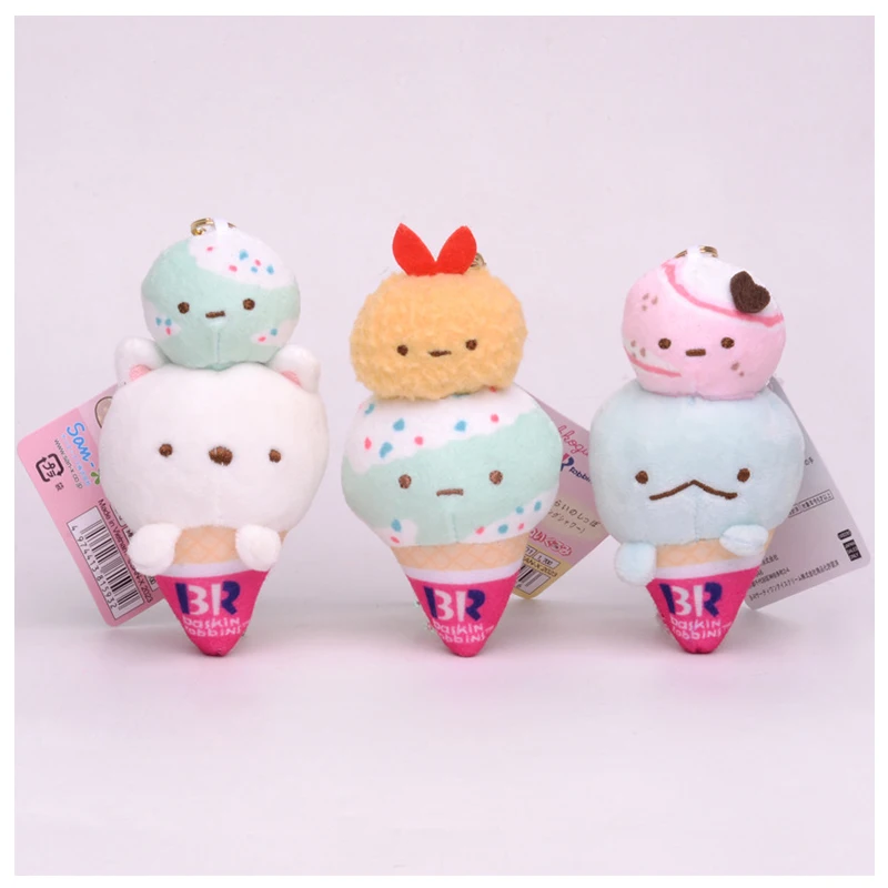

Anime Sumikkogurashi Cute Plush PP Cotton Filled Doll Pendant Cartoon Soft Ice Cream Shaped Toy Keychain Backpack Accessory Gift