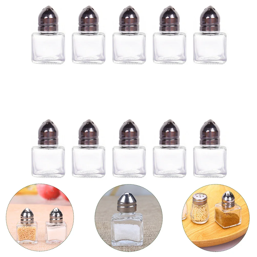 

10Pcs Pepper Shaker Bottle Kitchen Seasoning Jar Salt Dispenser Bbq Bottle Glass Seasoning Bottle Seasoning Powder Jar