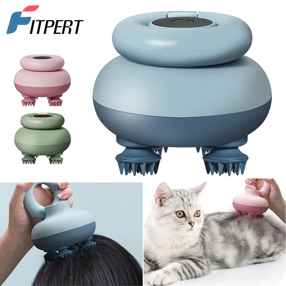 

Водонепроницаемый массажер для головы, умный 3D беспроводной массажер для кожи головы, способствует росту волос, для глубокого разминания т...