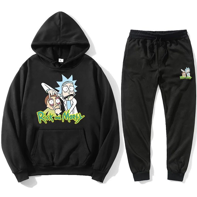 

Popular print and moti sports suit men and women cartoon hooded sweater fashion street hoodie long-sleeved casual suit men