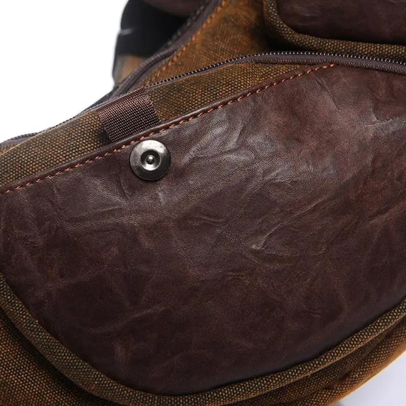 Sling Bag For Men Canvas Vintage Mens Canvas Sling Bag Crossbody Single Strap Backpack Durable Chest Bag For Outdoor Activities