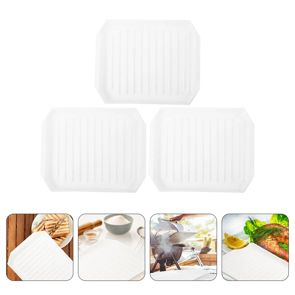 

3 Pcs Dishwasher Microwave Bacon Rack Cooker Micro-wave Oven Pan For Cooking Pp